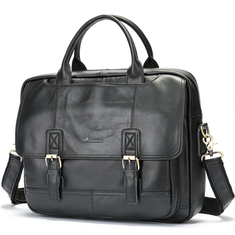 Geanta laptop din piele naturala neagra JERMYN'S Norwich