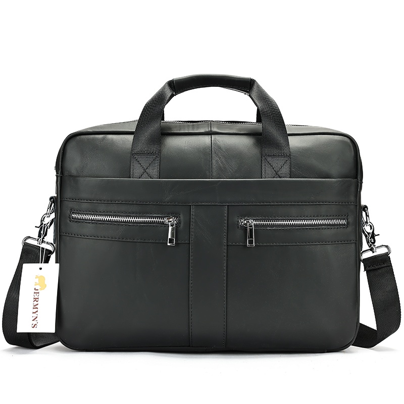 Geanta laptop din piele naturala neagra JERMYN'S Stockholm