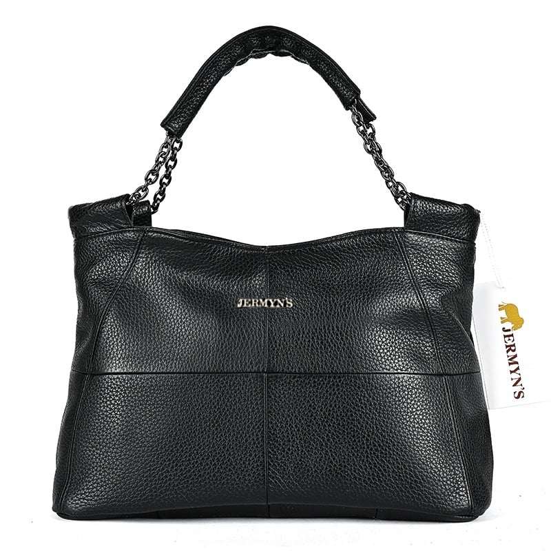 Geanta dama JERMYN'S Julia, piele naturala, neagra