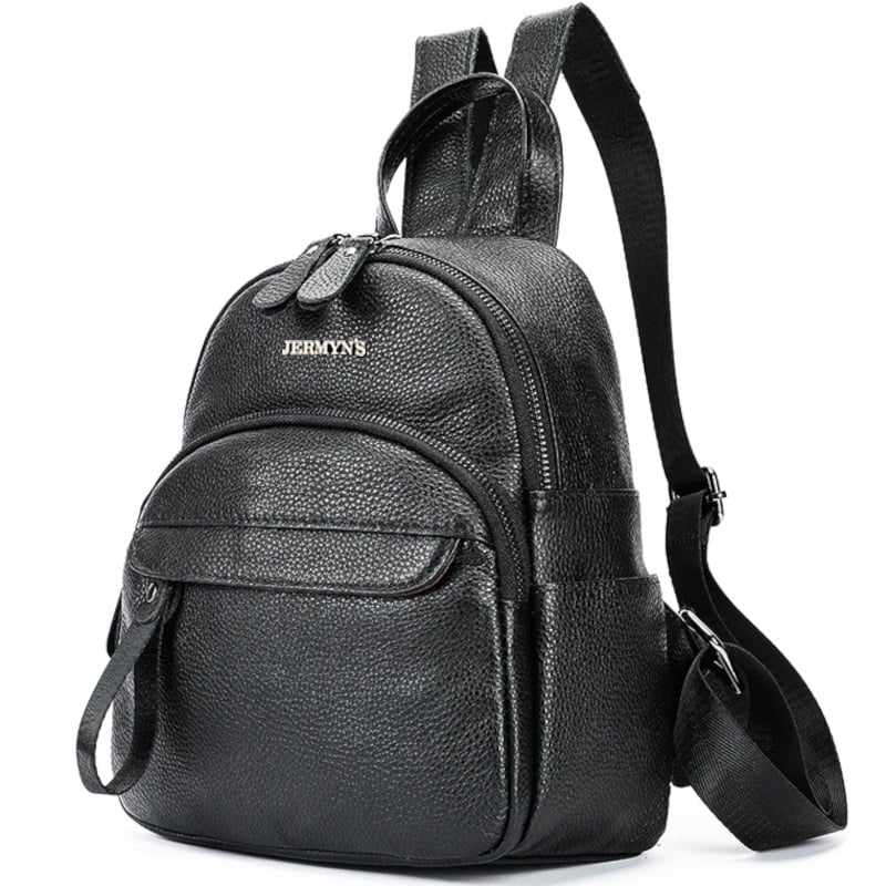 Rucsac dama din piele naturala neagra JERMYN'S Aphrodite