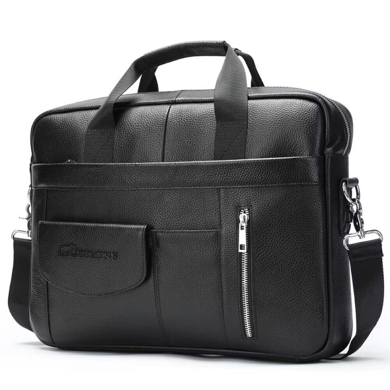 Geanta laptop din piele naturala neagra JERMYN'S Adelaide