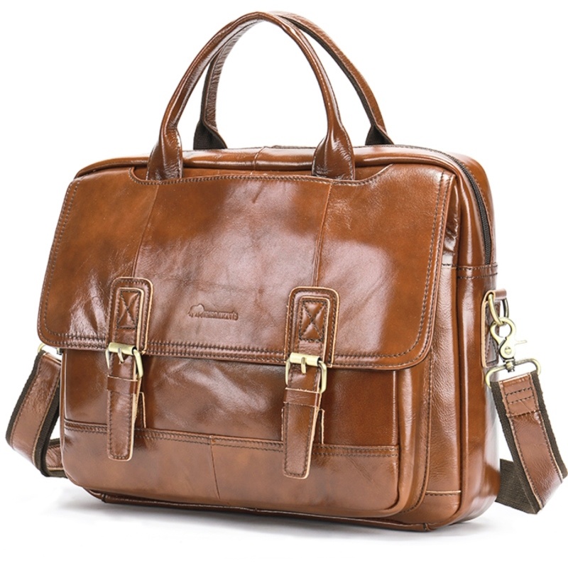 Geanta laptop din piele naturala maro JERMYN'S Norwich