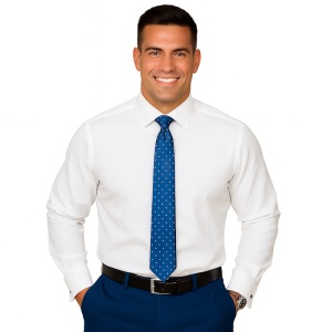 Camasa alba regular office barbati pentru butoni Exclusive Classic Fit Poplin