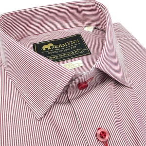 Camasa barbati alba regular Luxury Classic Fit EASY IRON in dungulite fine grena - Img 2
