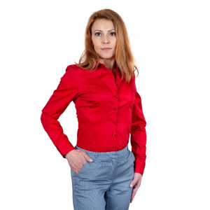 Camasa eleganta dama rosu royal Luxury Slim Fit EASY IRON - Img 3