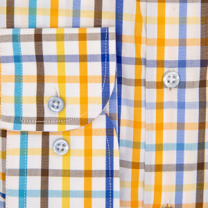 Camasa slim casual barbati in carouri multicolore Luxury Slim Fit EASY IRON - Img 5