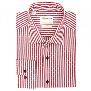 Camasa slim office barbati in dungi grena Luxury Slim Fit EASY IRON - Img 3