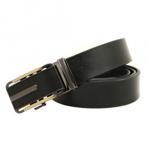 Curea barbati din piele naturala neagra JERMYN'S Kansas cu catarama automata - Img 2