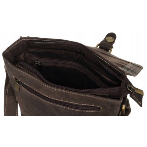 Geanta crossbody barbati ALWAYS WILD Carson din piele naturala maro - Img 5
