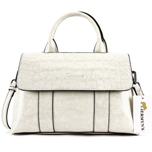 Geanta dama JERMYN'S Emma, piele naturala, alb crem, eleganta