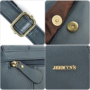 Geanta dama JERMYN'S Sophia, piele naturala, albastru petrol, casual - Img 12