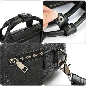 Geanta laptop 17", JERMYN'S Nelson, piele naturala neagra - Img 10