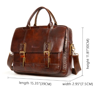 Geanta laptop din piele naturala maro JERMYN'S Norwich - Img 12