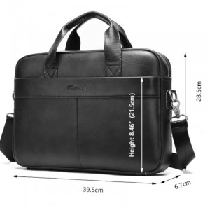 Geanta laptop din piele naturala neagra JERMYN'S Preston - Img 5