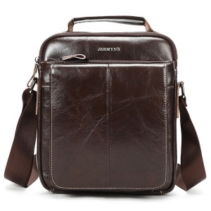 Geanta messenger barbati din piele naturala maro JERMYN'S Wilson - Img 3