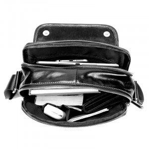 Geanta messenger barbati din piele naturala neagra Jacob - Img 8