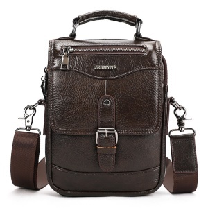 Geanta messenger barbati, piele naturala, JERMYN'S Bristol, maro inchis - Img 6