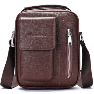 Geanta messenger barbati, piele naturala, JERMYN'S Lincoln, maro