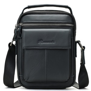 Geanta messenger barbati, piele naturala, JERMYN'S Texas, neagra - Img 5