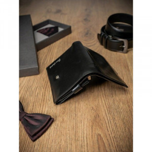 Portofel negru elegant barbati din piele naturala Pierre Andreus RFID cu inchidere prin capsa - Img 6