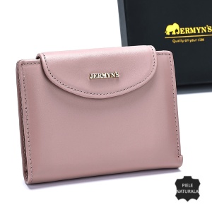 Portofel scurt dama, piele naturala, JERMYN'S Valencia, RFID, roz