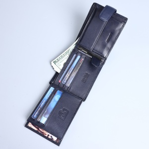 Portofel slim barbati JERMYN'S Bergamo RFID din piele naturala bleumarin cu inchidere prin capsa - Img 6