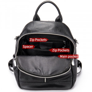 Rucsac dama din piele naturala neagra JERMYN'S Gloria - Img 9