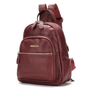 Rucsac dama JERMYN'S Bologna, piele naturala, rosu burgund, compact