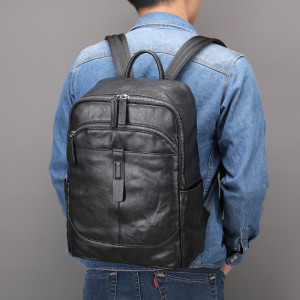 Rucsac din piele naturala neagra JERMYN'S Cooper - Img 5