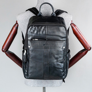 Rucsac din piele naturala neagra JERMYN'S Luton - Img 3