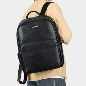 Rucsac laptop barbati, piele naturala, JERMYN'S Tucson, negru - Img 4