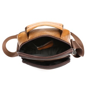 Borseta barbati din piele naturala JERMYN'S Darwin, maro coniac - Img 6