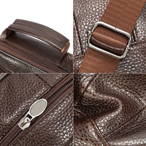 Borseta barbati din piele naturala JERMYN'S Darwin, maro inchis - Img 7