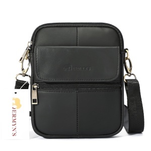 Borseta barbati din piele naturala JERMYN'S York, neagra, slim