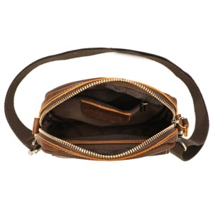 Borseta barbati din piele naturala nubuck JERMYN'S York, maro - Img 5