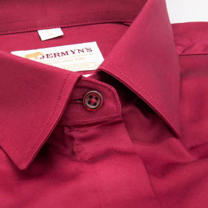 Camasa business dama grena satinat EASY IRON Luxury Slim Fit pentru butoni - Img 2