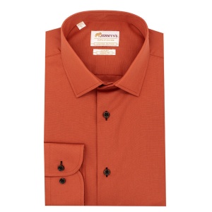 Camasa regular barbati maro coniac EASY IRON - Luxury Classic Fit - Img 3
