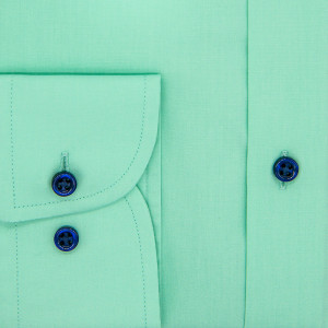 Camasa regular casual verde menta barbati Luxury Classic Fit EASY IRON - Img 4