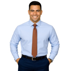 Camasa slim office bleu barbati pentru butoni Luxury Slim Fit EASY IRON