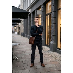 Geanta barbati din piele naturala maro JERMYN'S Dublin - Img 2