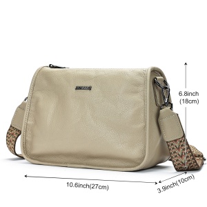 Geanta dama JERMYN'S Alice, piele naturala, gri - Img 10