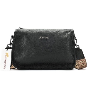 Geanta dama JERMYN'S Alice, piele naturala, neagra