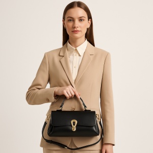 Geanta dama, piele naturala, JERMYN'S Evora, neagra - Img 4