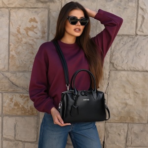 Geanta dama, piele naturala, JERMYN'S Madeira, neagra - Img 7