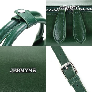 Geanta dama, piele naturala, JERMYN'S Madeira, verde inchis - Img 11