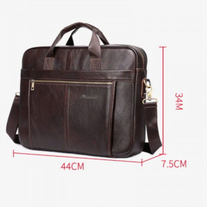 Geanta laptop din piele naturala maro inchis JERMYN'S Houston - Img 13