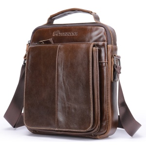 Geanta messenger barbati din piele naturala maro JERMYN'S Wilson - Img 1