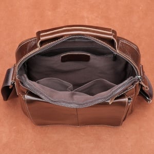 Geanta messenger barbati din piele naturala maro JERMYN'S Wilson - Img 11