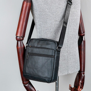 Geanta messenger barbati din piele naturala neagra JERMYN'S Hampton - Img 6