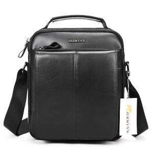 Geanta messenger barbati din piele naturala neagra JERMYN'S Wilson